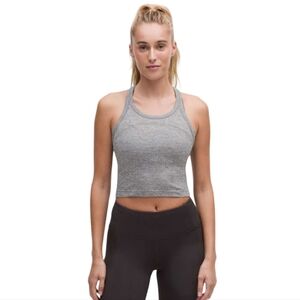 Lululemon Swiftly Tech Cropped Racerback Tank Top 2.0 Gray Women's 10
